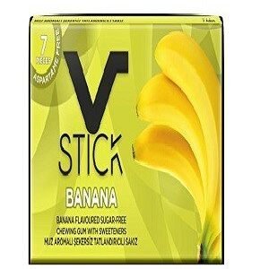 V Stick Banana Flavoured Sugar Free Chewing Gam 7 Pieces