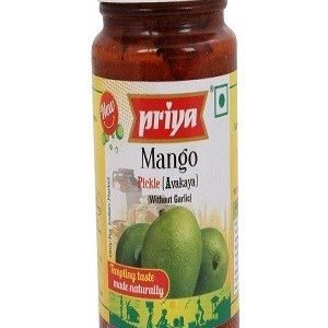Priya Pickle – Mango Avakaya (Without Garlic), 300 gm Bottle