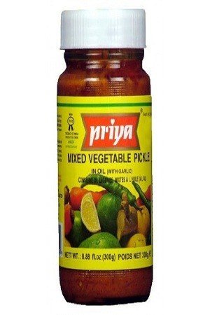 Priya Pickle – Mixed Vegetable (without Garlic), 300 gm Bottle
