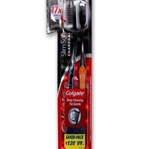 Colgate Toothbrush Slim Soft Charcoal 2 Pcs