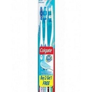 Colgate Toothbrush 360 Whole Mouth Clean Soft 3 Pcs Pouch Pack Of 3