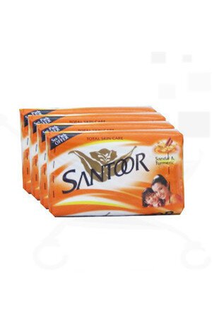 Santoor Bathing Soap Sandal And Turmeric 75 Grams Pouch Pack Of 4