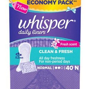 Whisper Daily Liners Clean And Fresh 40 Pack