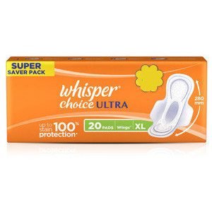 Whisper Sanitary Pads Choice Ultra Wings Extra Large 20 Pcs