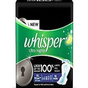 Whisper Sanitary Pads Ultra Overnight XL Wings 15 Pcs