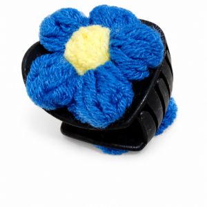 Handmade Crochet Hair Claw Clip Blue