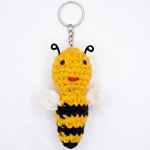 Handmade Crochet Stand Honeybee key Chain