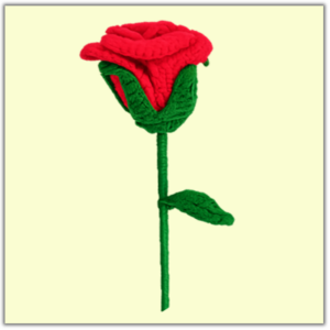 Handmade Crochet Bangalore Rose Red Big