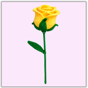 Handmade Crochet  Bangalore Rose Yellow Big