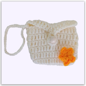 Handmade Crochet EarPods Pouch Half White