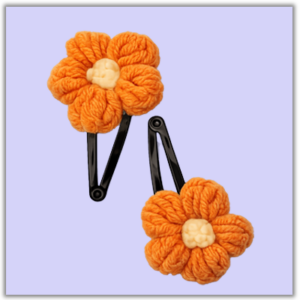 Handmade Crochet Hair Slider Orange