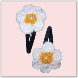 Handmade Crochet Hair Slider White