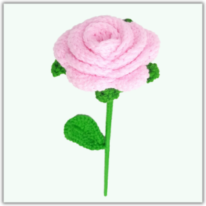 Handmade Crochet Rose Light Pink Big