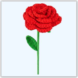 Handmade Crochet Rose Red Big