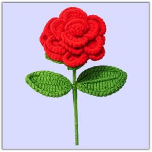 Handmade Crochet Rose Red Small