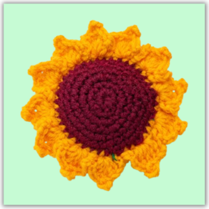 Handmade Crochet Sunflower Fridge Magnet