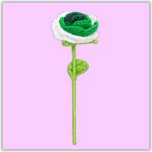 Handmade Crochet Tricolour Rose Green Small