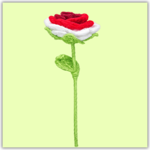 Handmade Crochet Tricolour Rose Red Small