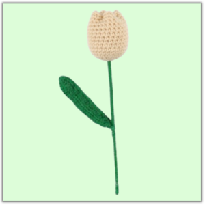 Handmade  Crochet Tulip Cream Big
