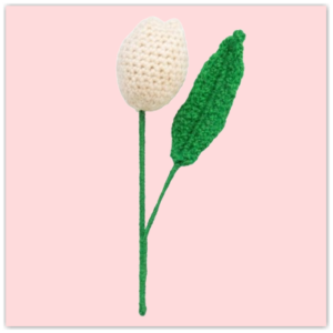 Handmade  Crochet Tulip Cream Small