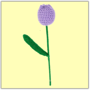 Handmade  Crochet Tulip Purple Big