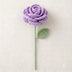 Handmade Crochet Rose Purple Big