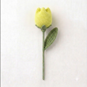Handmade  Crochet Tulip Yellow Small