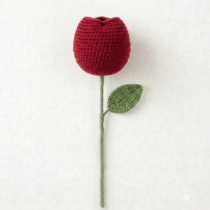 Handmade Crochet Tulip Red Big