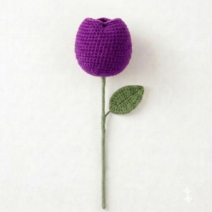 Handmade  Crochet Tulip Purple Big