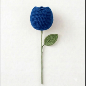 Handmade  Crochet Tulip Blue Big