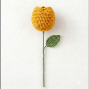 Handmade Crochet Tulip Yellow Big