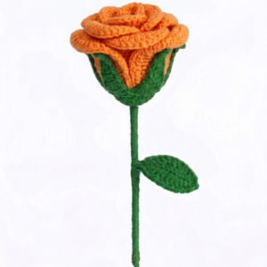 Handmade Crochet  Bangalore Rose Orange Big