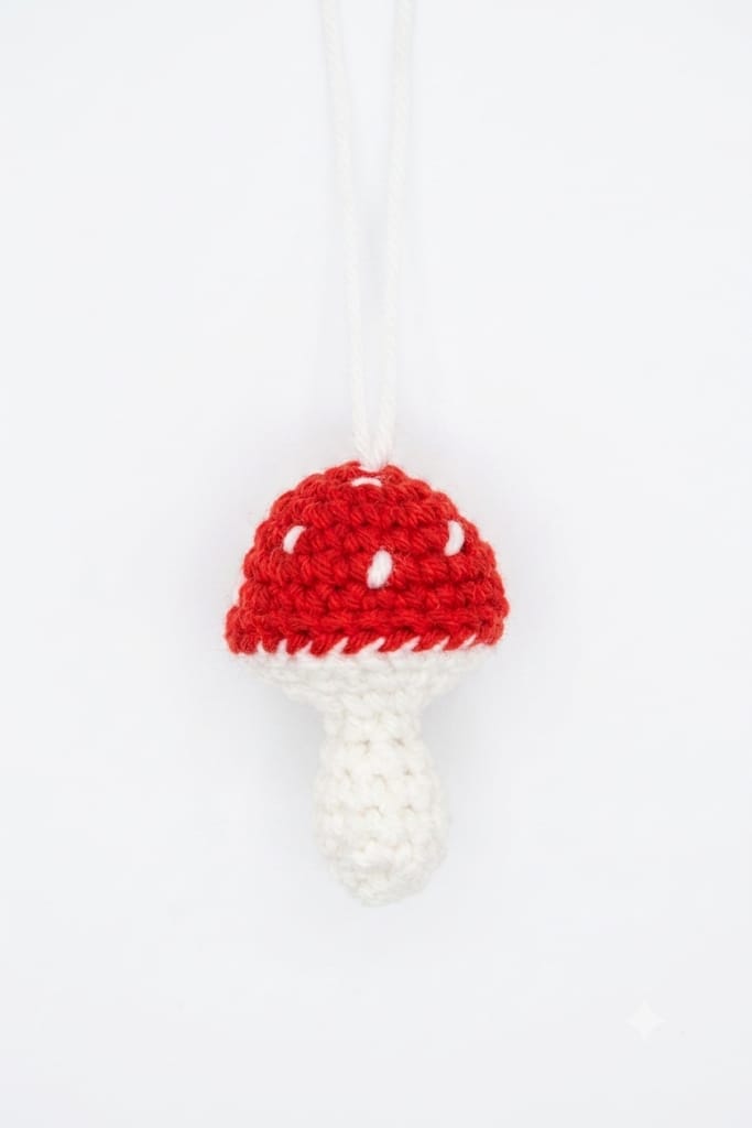 Handmade Crochet Mushroom KeyChain