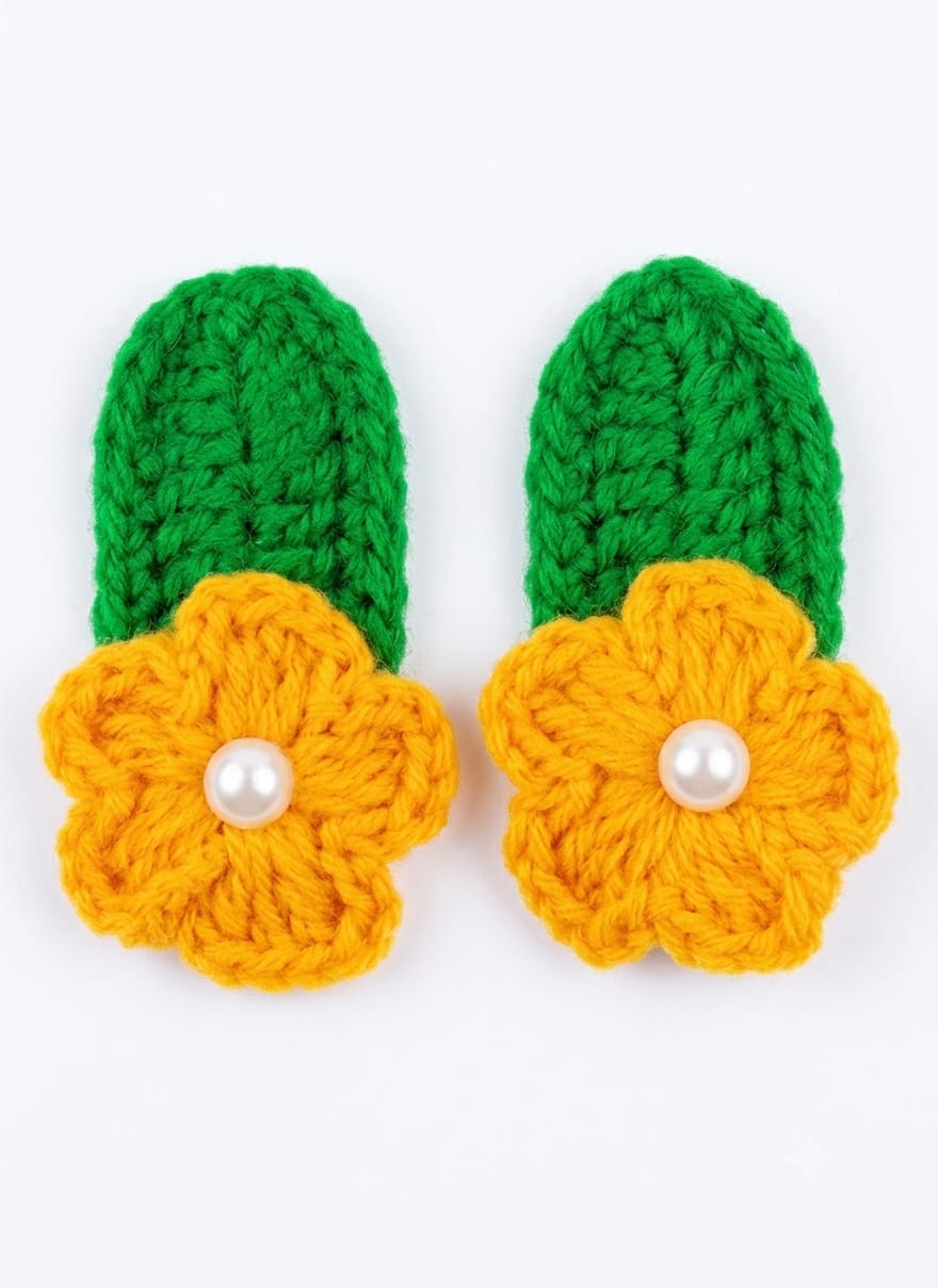 Handmade Crochet Hair Slider Orange
