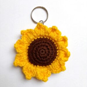 Handmade Crochet Sunflower Keychain