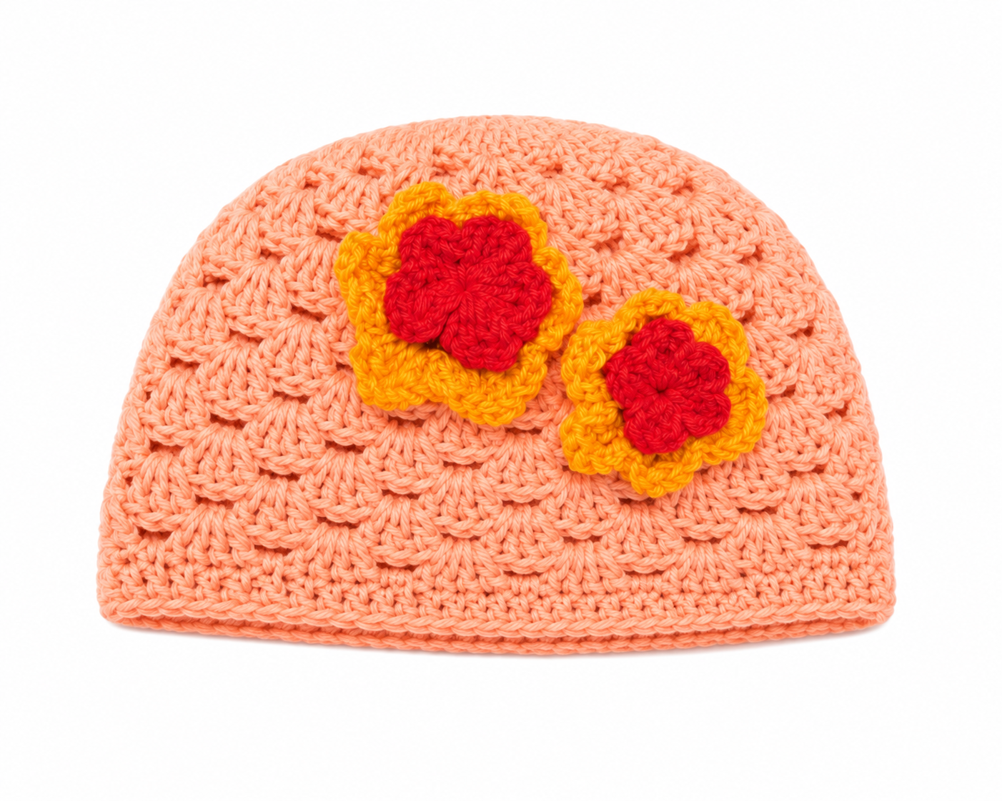 Handmade Crochet Sunflower Hat Peach