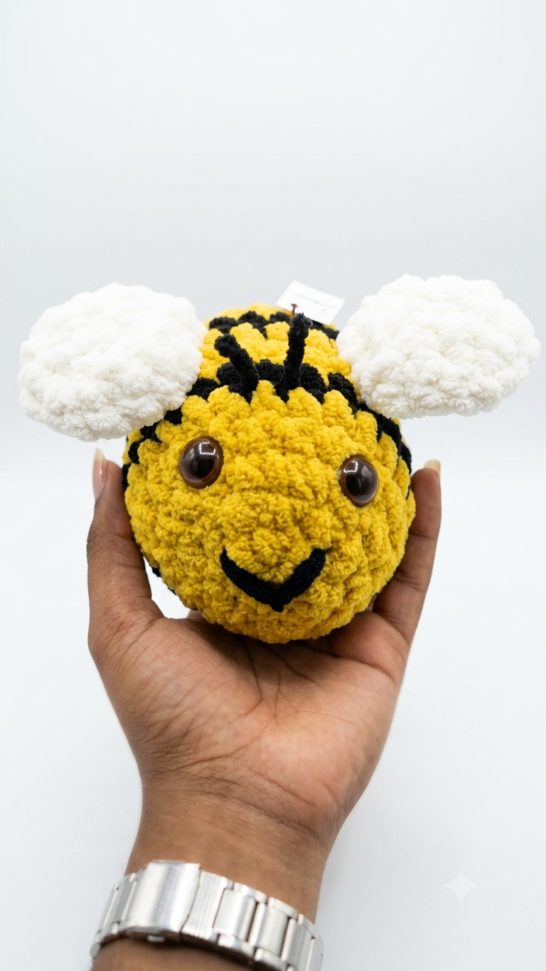 Handmade Crochet Honey Bee Toy Showcase