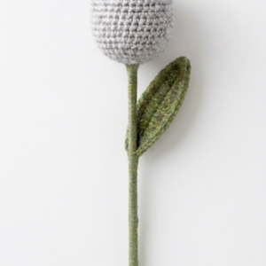 Handmade  Crochet Tulip Grey Small