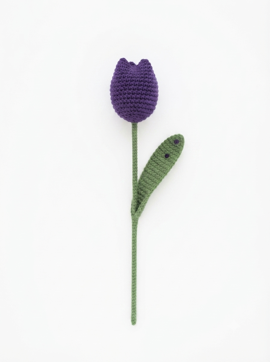 Handmade Crochet Tulip Violet Big