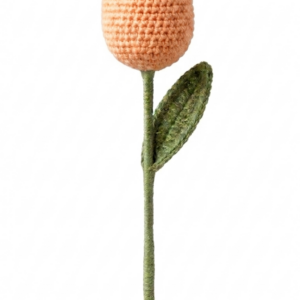 Handmade  Crochet Tulip  Light Orange Small