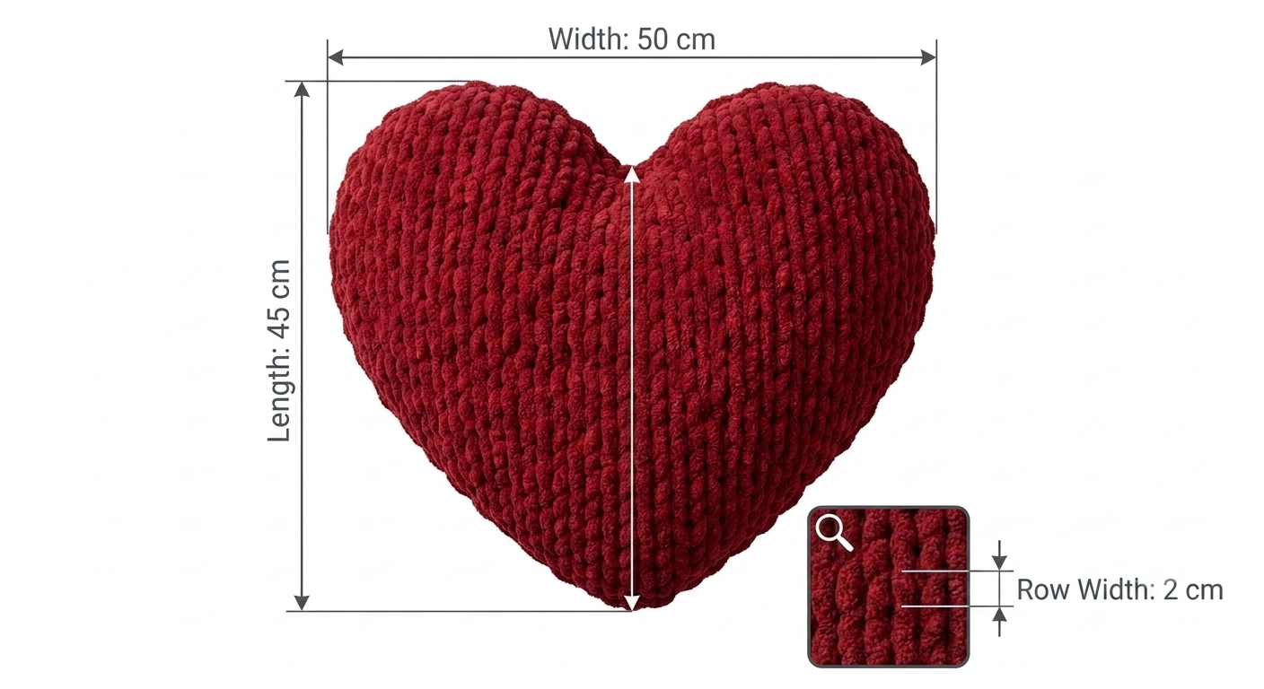 Handmade Crochet Heart Toy Big - Image 2