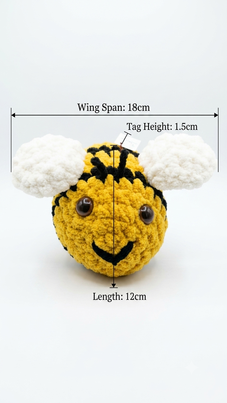 Handmade Crochet Honey Bee Toy - Image 2