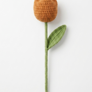 Handmade  Crochet Tulip Dark Orange Small
