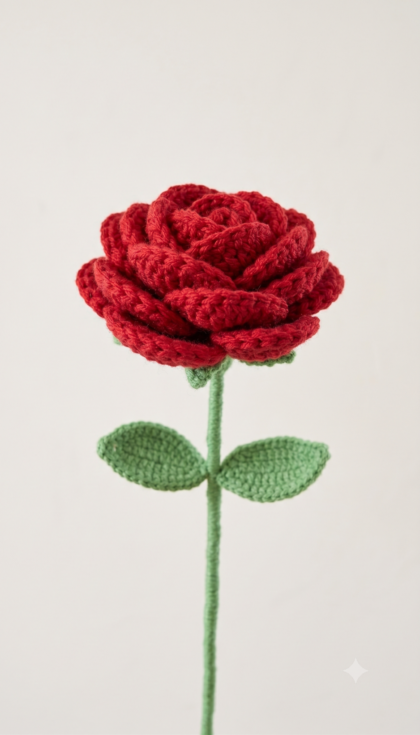Handmade Crochet Rose Cherry Red Small