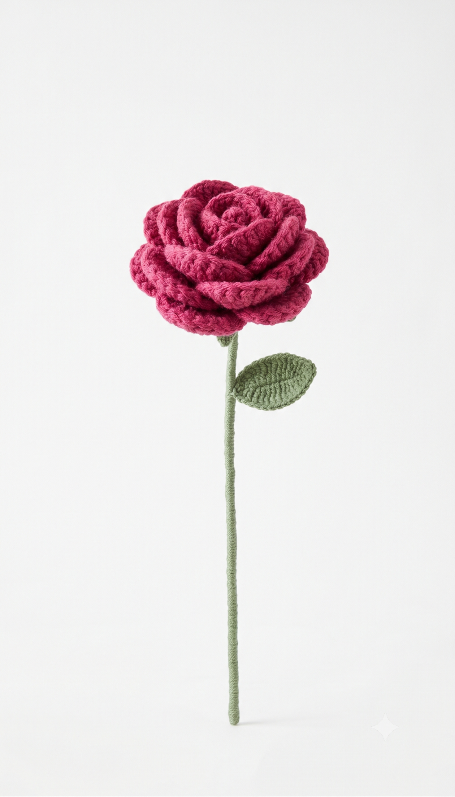 Handmade Crochet Rose Dark Pink Small