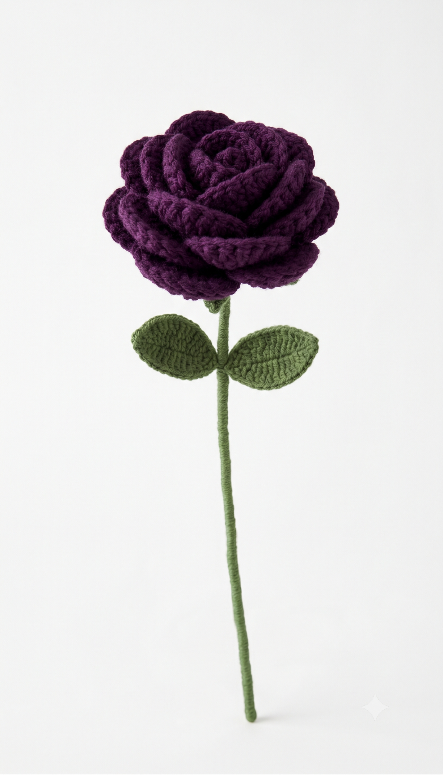 Handmade Crochet Rose Dark Purple Small