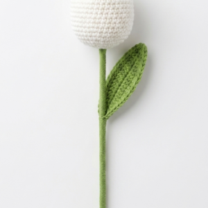 Handmade  Crochet Tulip White Small