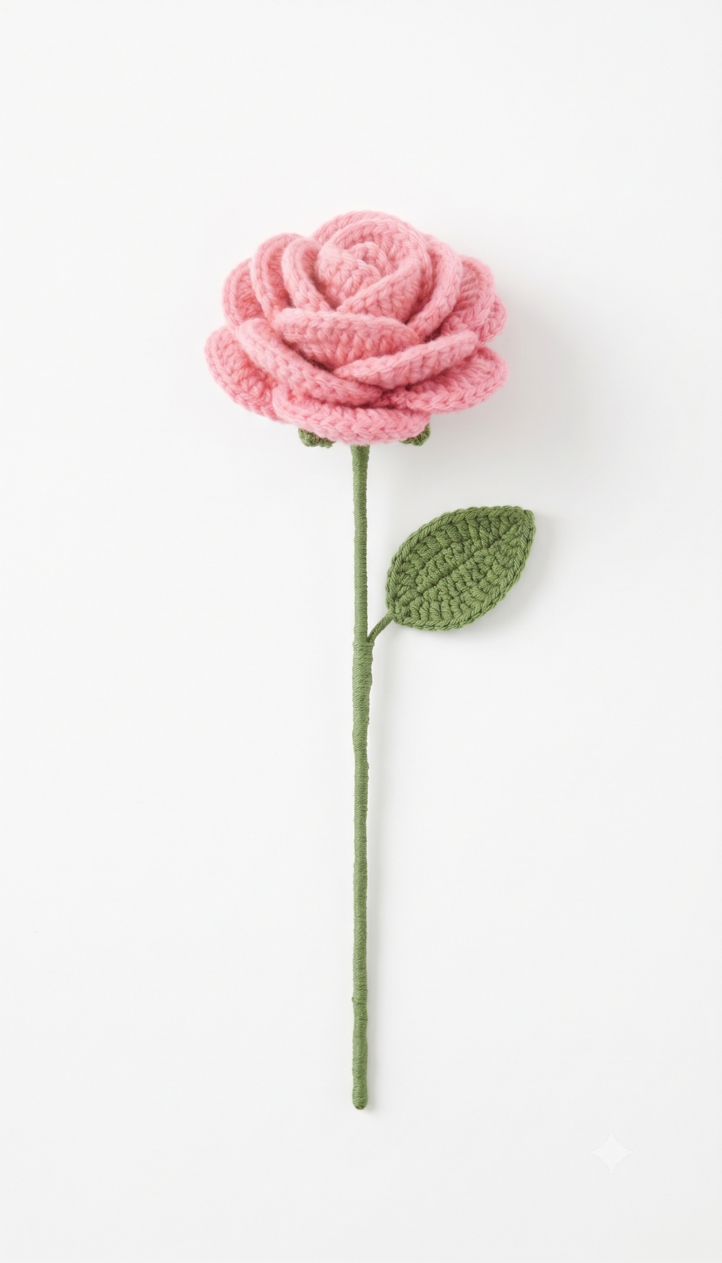 Handmade Crochet Rose Pink Small