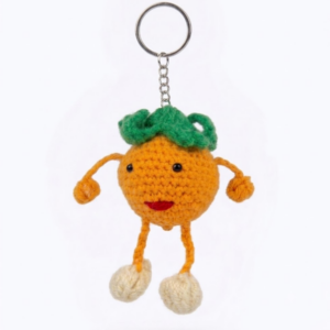 Handmade crochet orange Fruit keychain