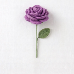 Handmade Crochet Rose Purple Small